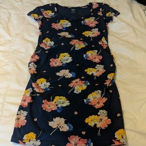Navy floral maternity dress
